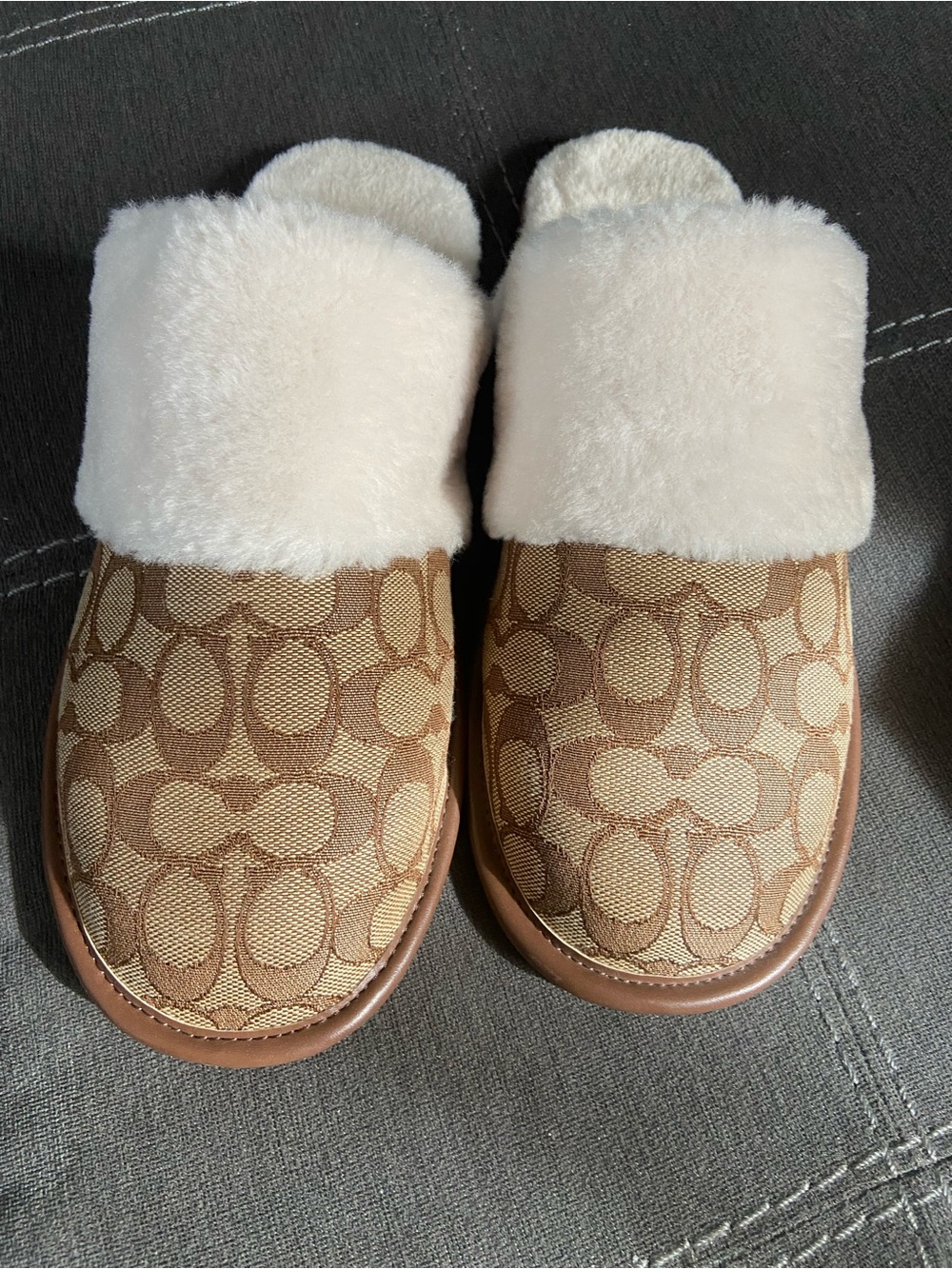 EUC Coach slippers with signature c’s